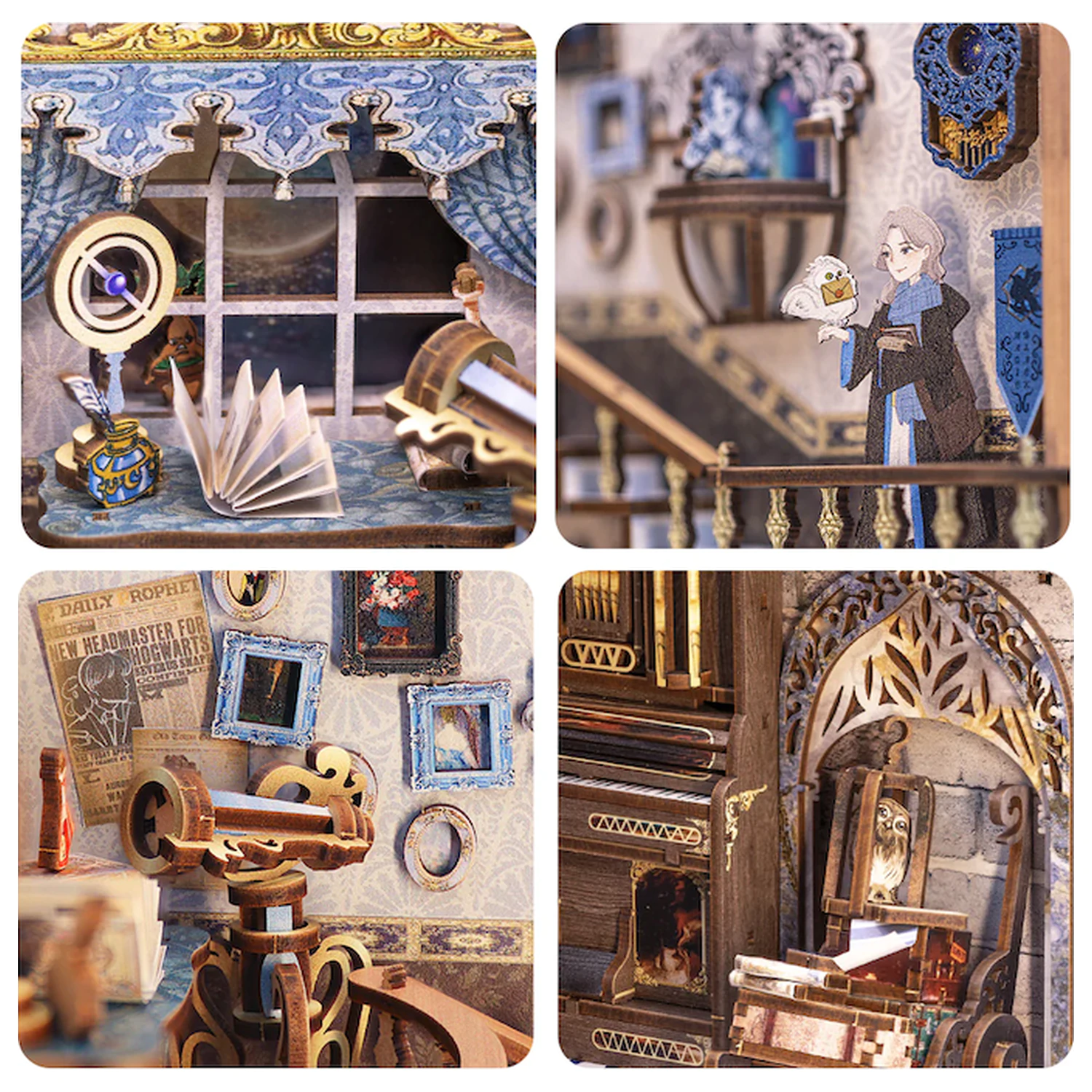 BOOK NOOK KIT DIY Nebula Common Room set de construcție 350 piese + LED Light poza produsului