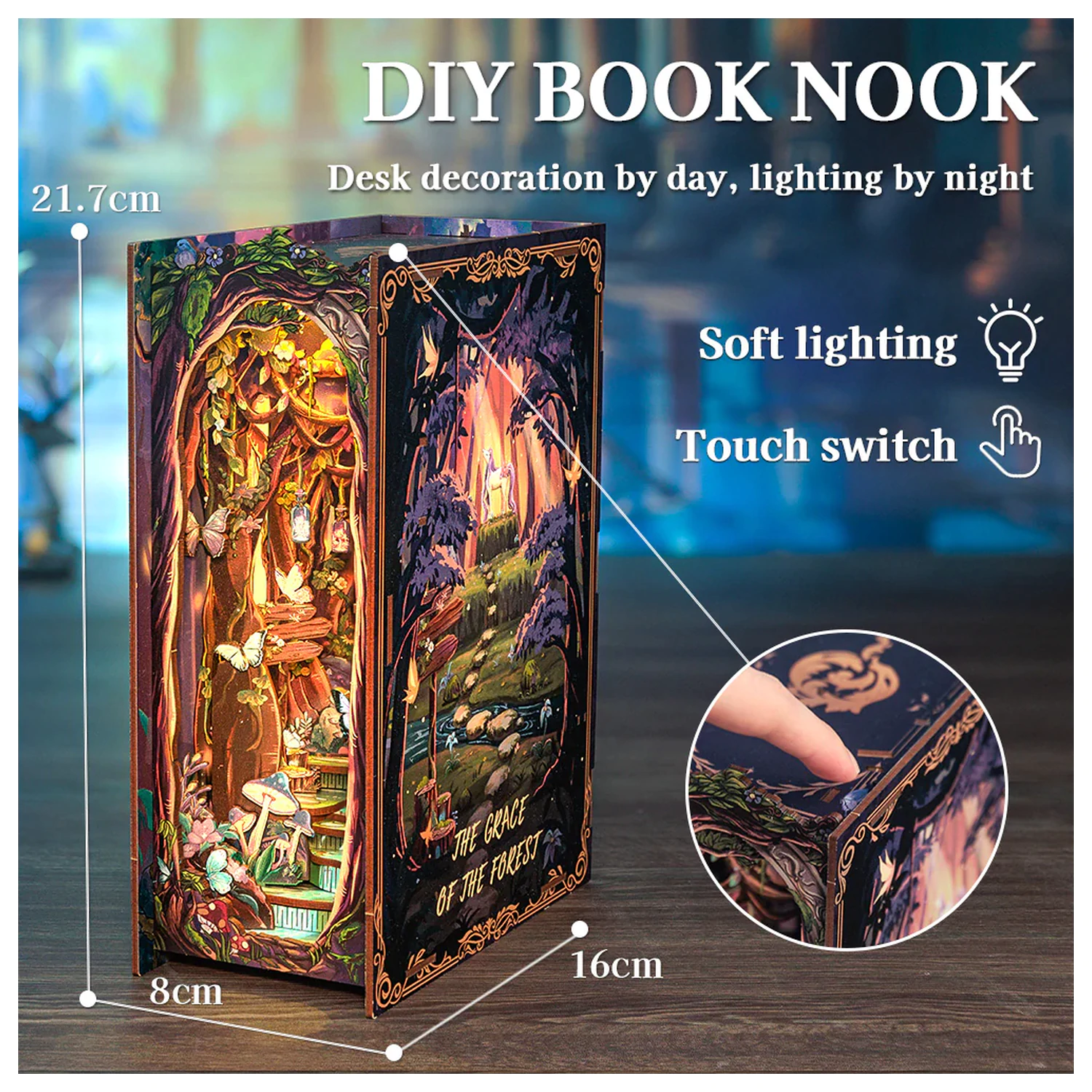 Book Nook Kit DIY The Grace of the Forest 89 buc + Lumină LED poza produsului