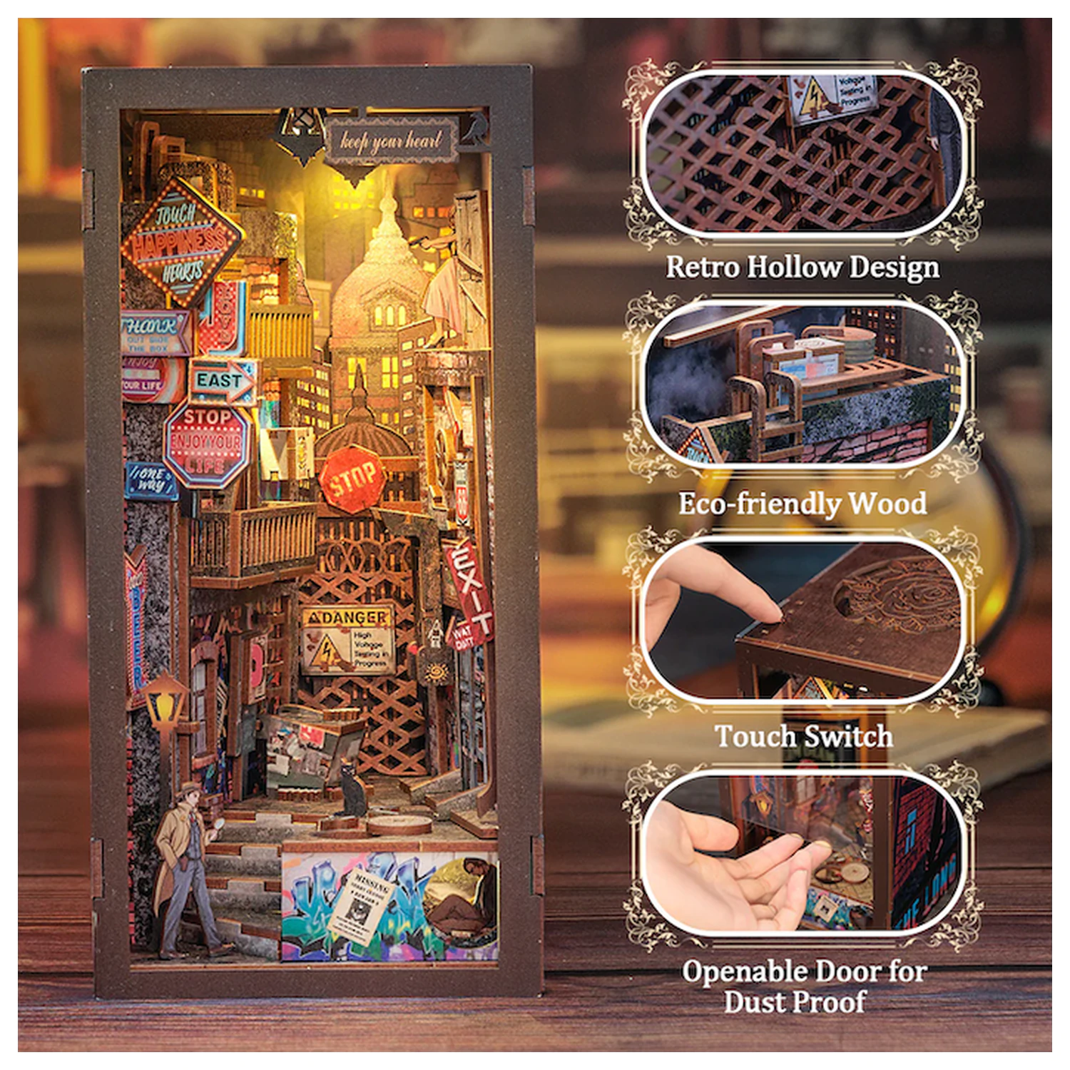 BOOK NOOK KIT DIY The Long Goodbye set de constructie 238 piese + lumina LED poza produsului