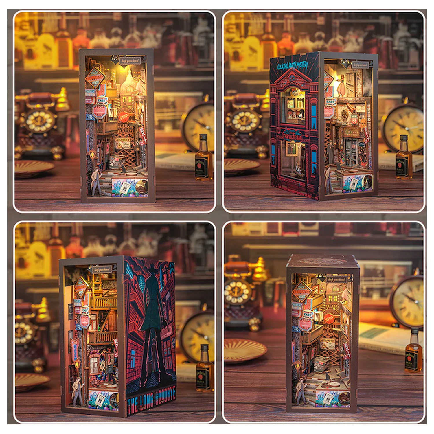 BOOK NOOK KIT DIY The Long Goodbye set de constructie 238 piese + lumina LED poza produsului