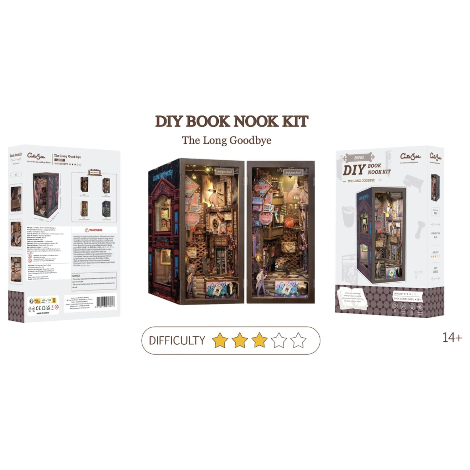 BOOK NOOK KIT DIY The Long Goodbye set de constructie 238 piese + lumina LED poza produsului