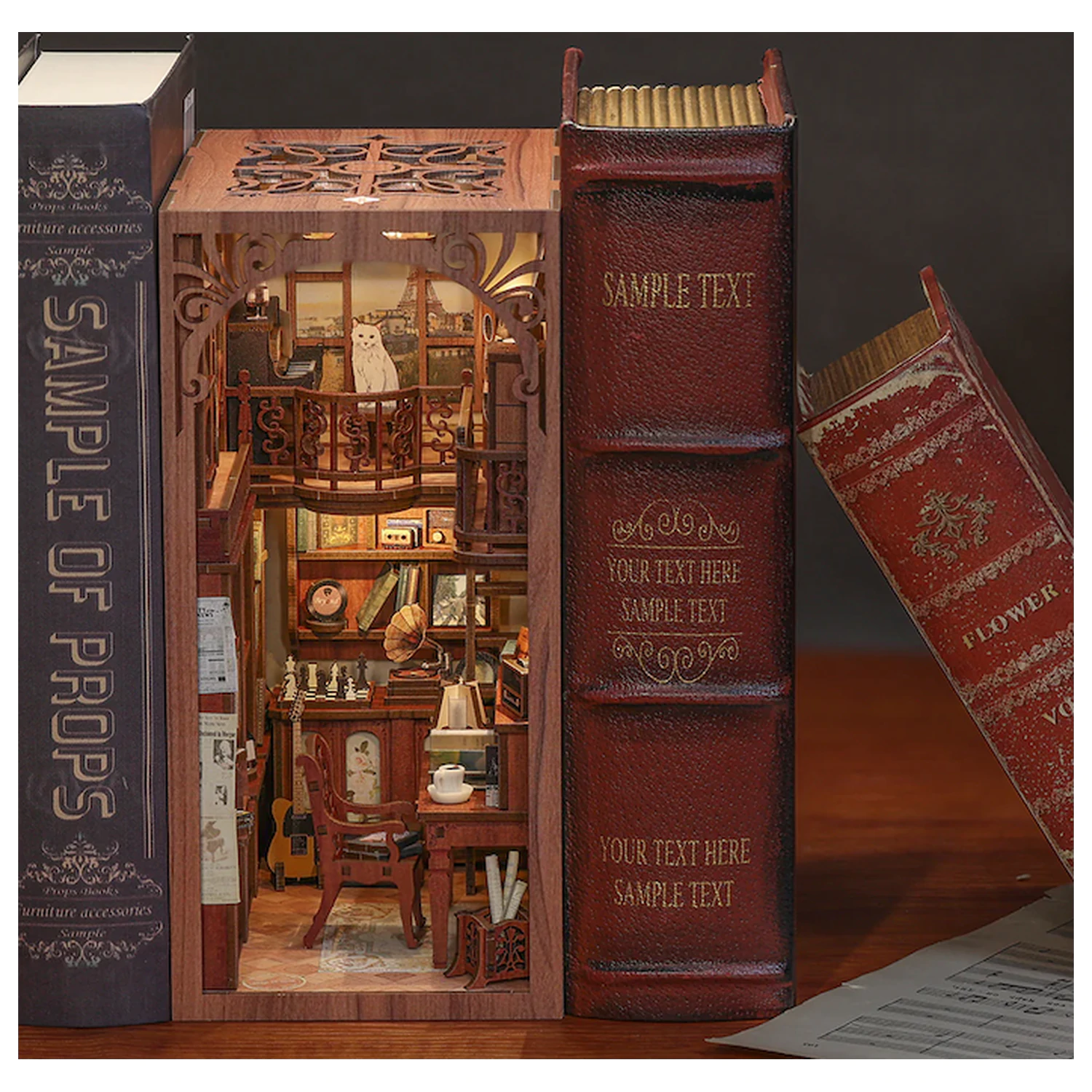 BOOK NOOK KIT DIY The Secret Rhythm 355 piese + Lumina LED poza produsului