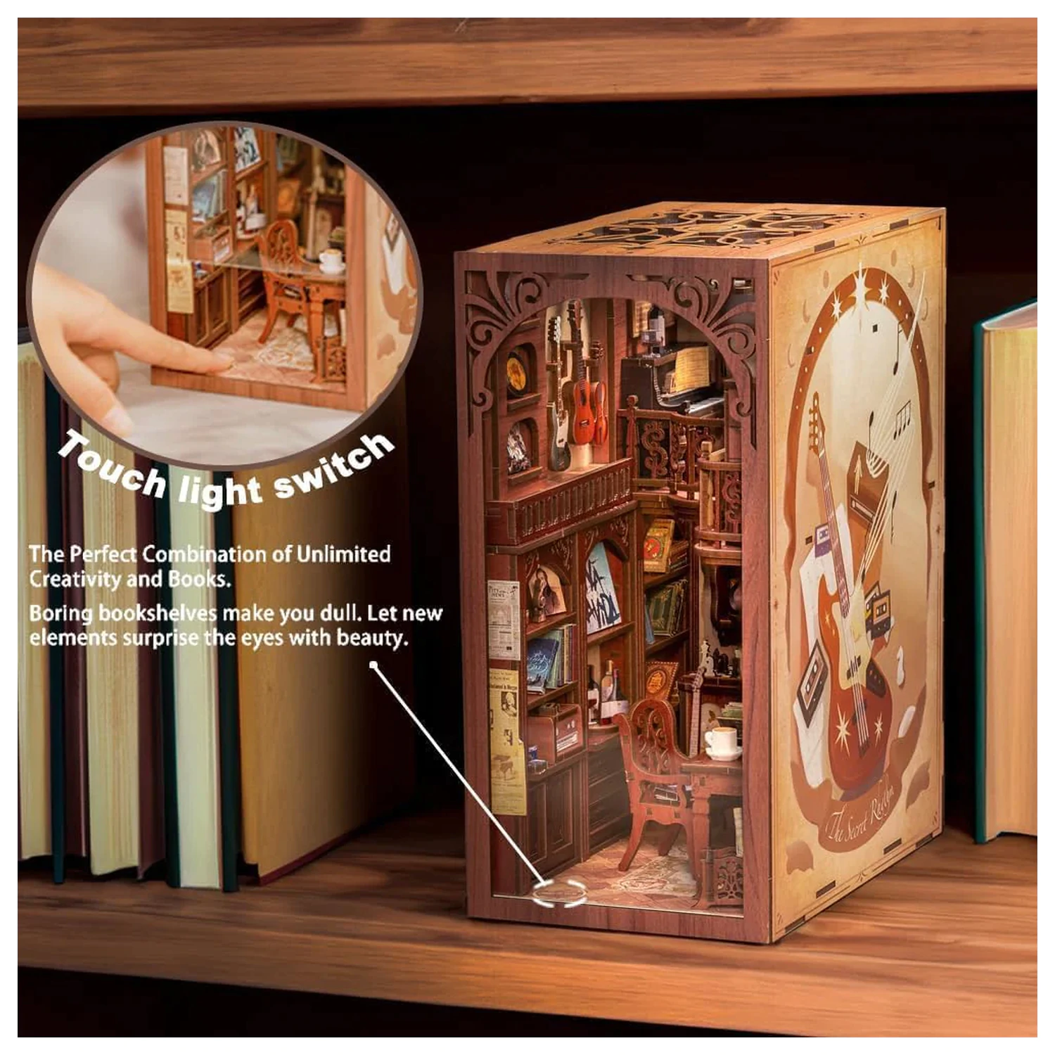 BOOK NOOK KIT DIY The Secret Rhythm 355 piese + Lumina LED poza produsului
