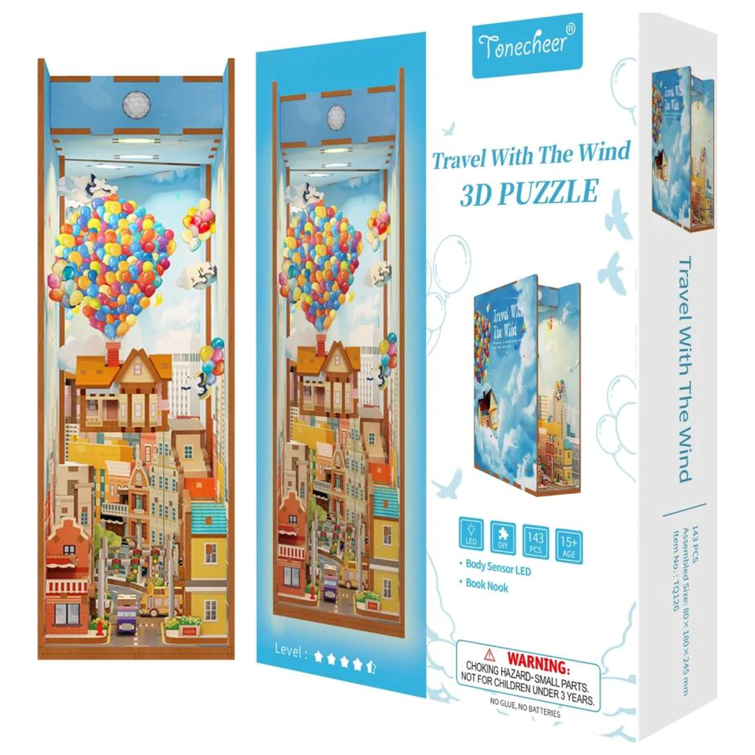BOOK NOOK KIT DIY - Travel with the Wind 143 de piese + LED Light poza produsului