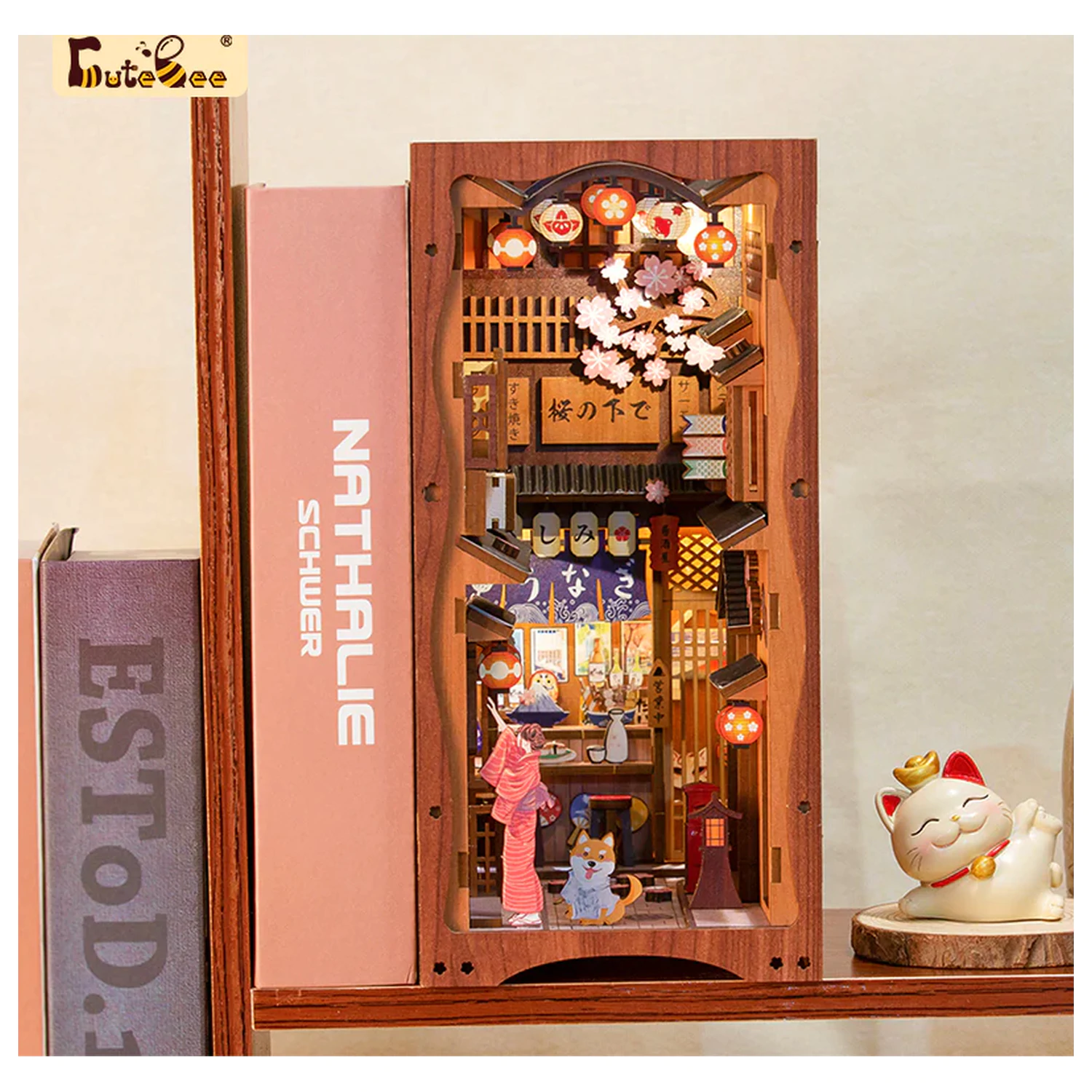 BOOK NOOK KIT DIY Sub copacul Sakura 214 buc + set de construcție cu lumină LED poza produsului