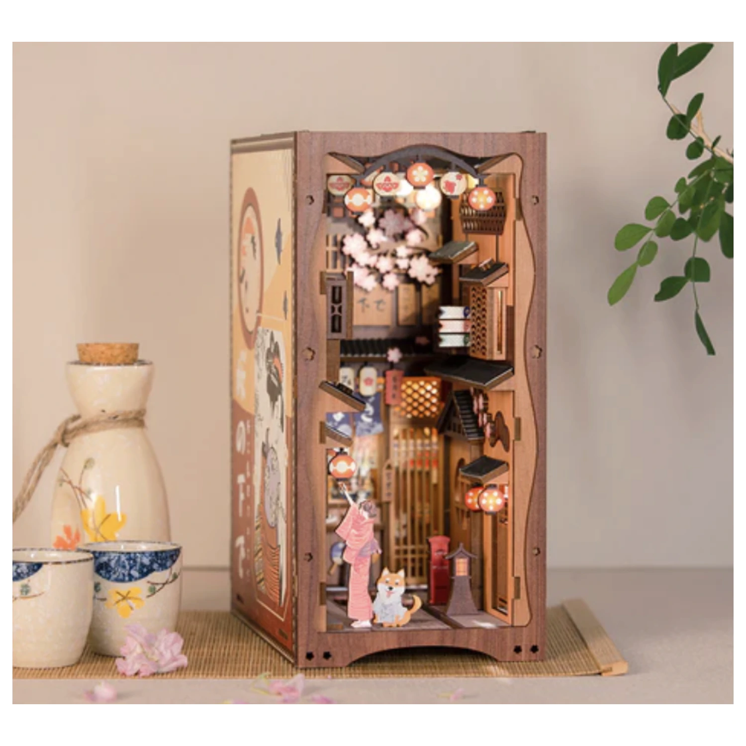 BOOK NOOK KIT DIY Sub copacul Sakura 214 buc + set de construcție cu lumină LED poza produsului