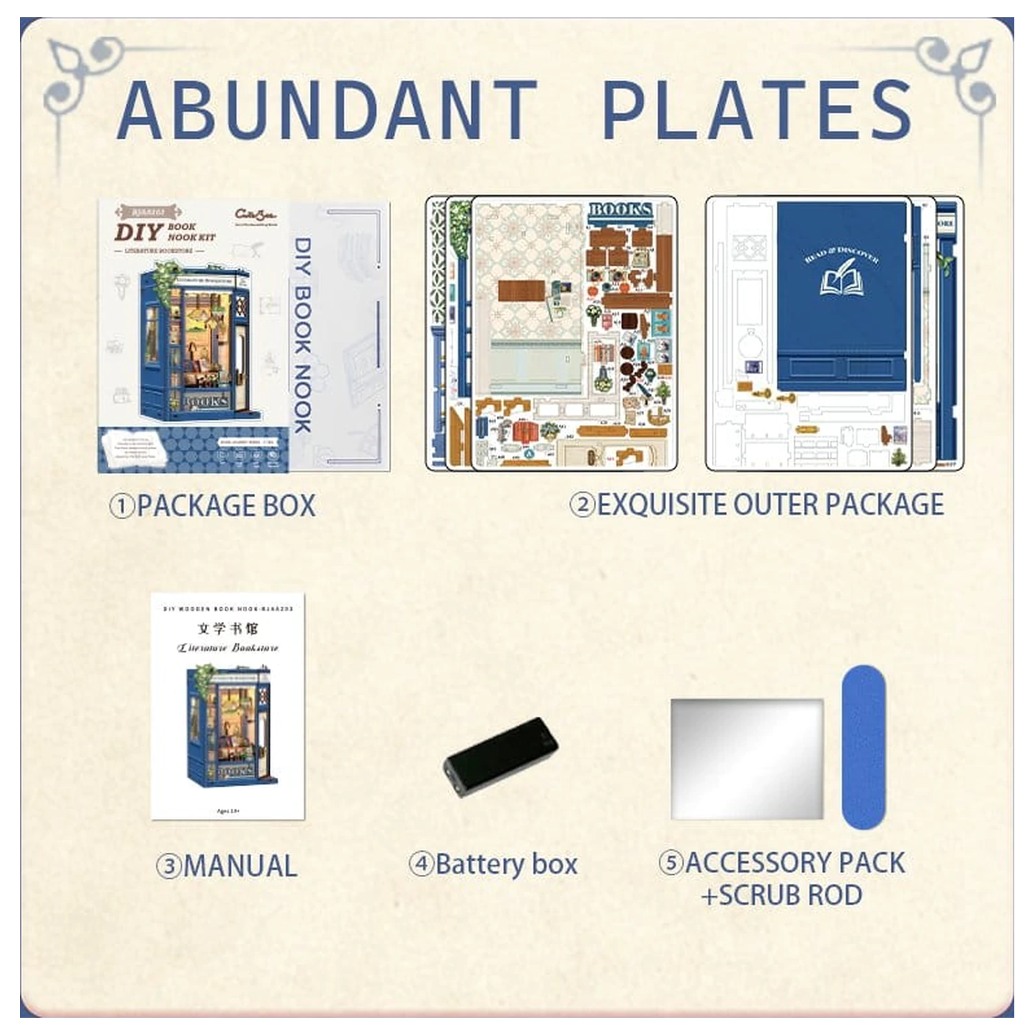 Book Nook Literatura Librarie 17 x 12 cm poza produsului