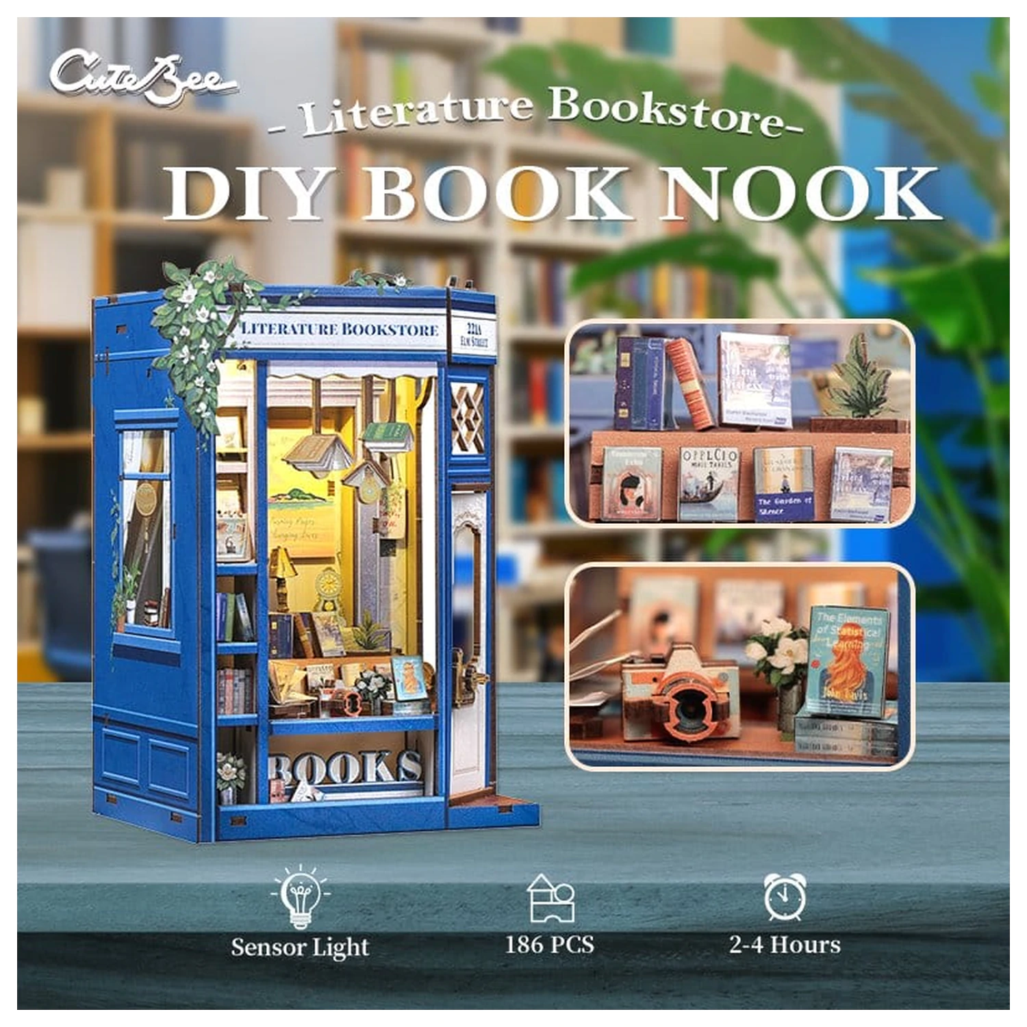 Book Nook Literatura Librarie 17 x 12 cm poza produsului