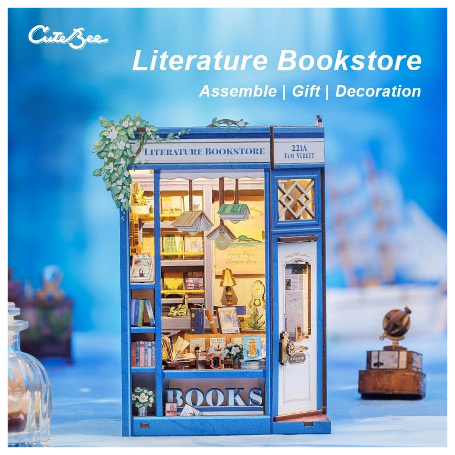 Book Nook Literatura Librarie 17 x 12 cm poza produsului