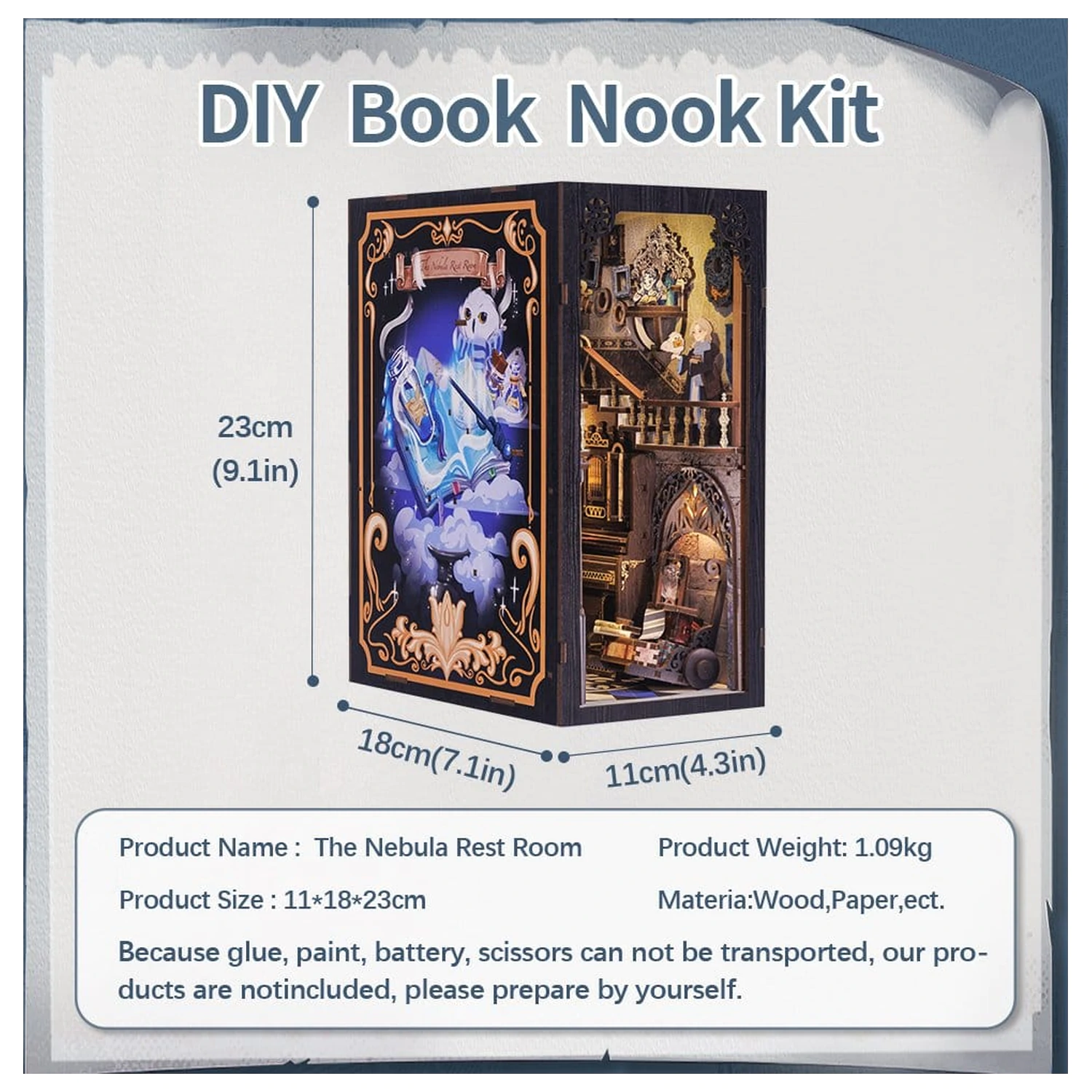 Book Nook Nebula Common Room 23 x 11 cm poza produsului
