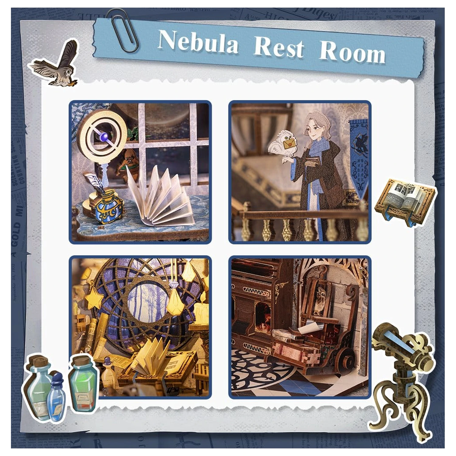 Book Nook Nebula Common Room 23 x 11 cm poza produsului
