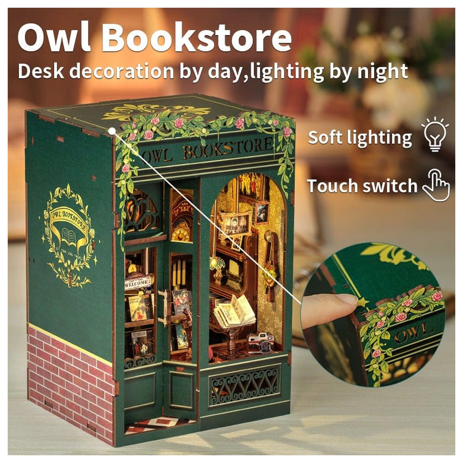Book Nook Owl Bookstore 17 x 12 cm poza produsului