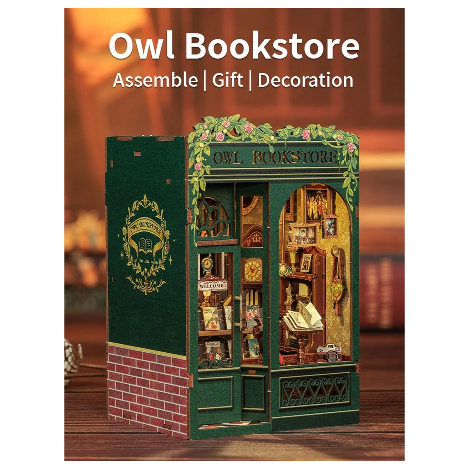 Book Nook Owl Bookstore 17 x 12 cm poza produsului