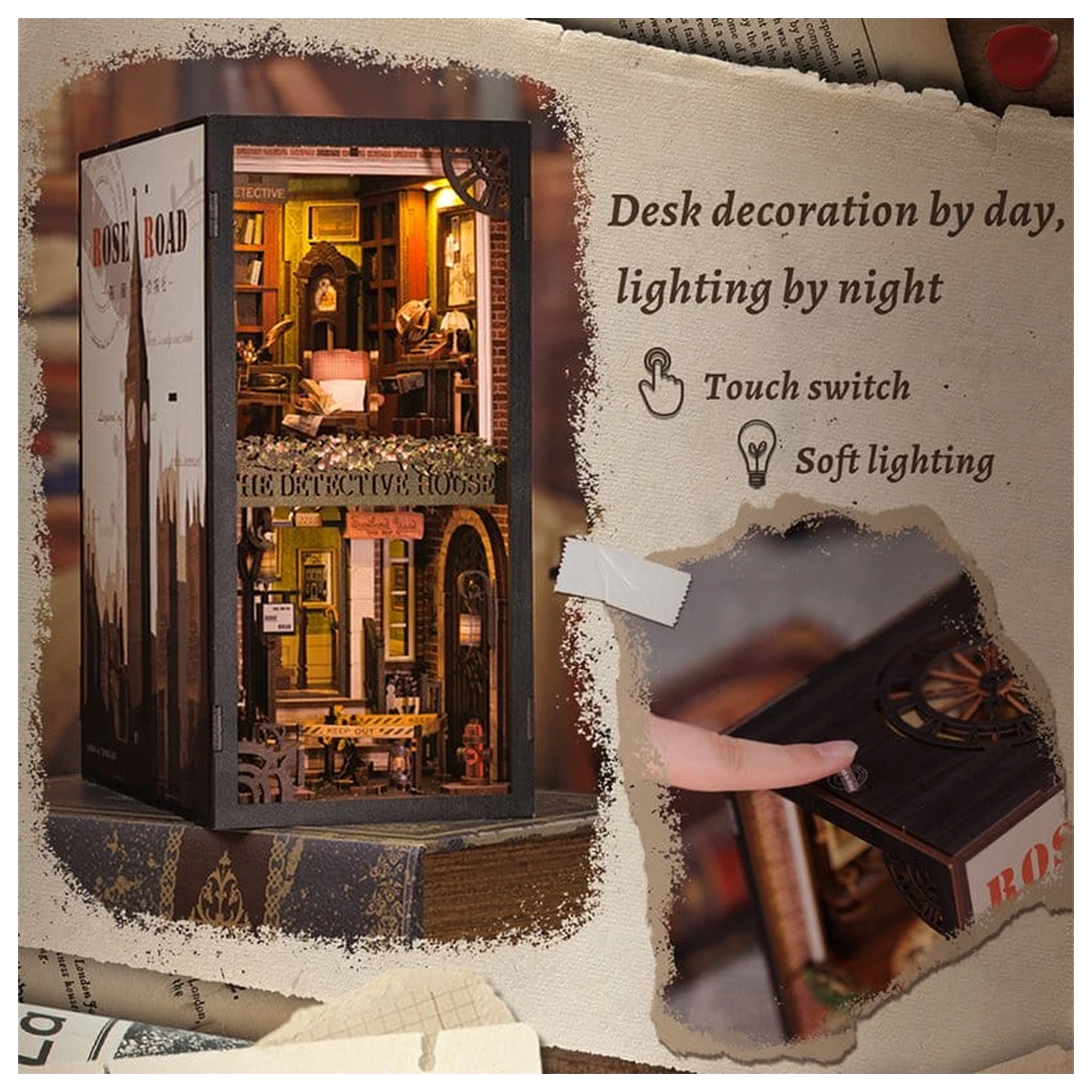 Book Nook Rose Detective Agency 23 x 11 cm poza produsului