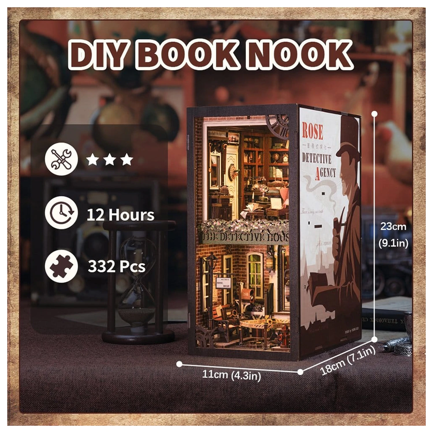 Book Nook Rose Detective Agency 23 x 11 cm poza produsului