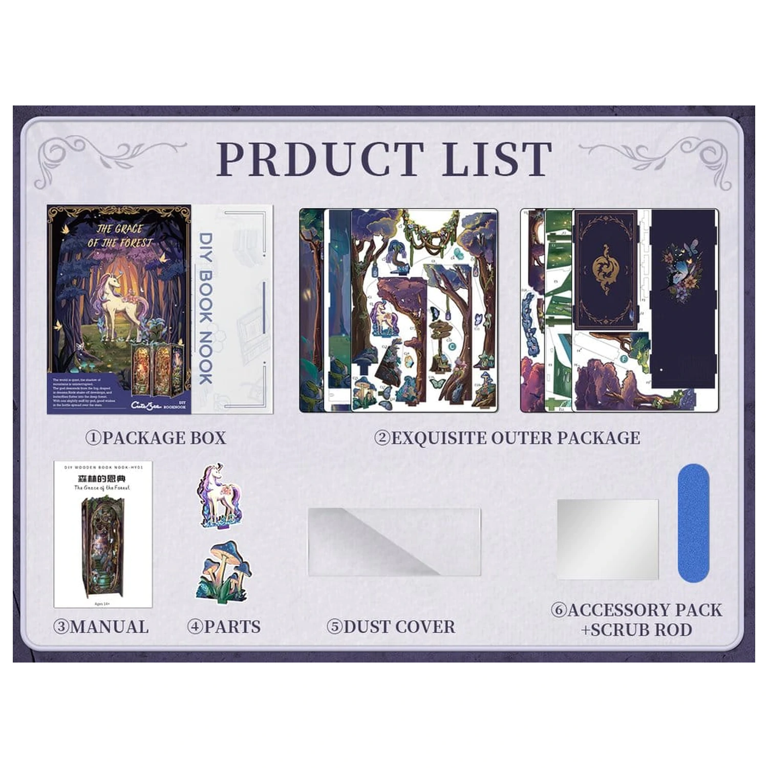 Book Nook The Grace of Forest 22 x 8 cm poza produsului