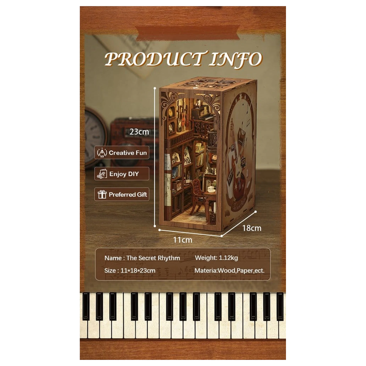 Book Nook The Secret Rhythm 23 x 11 cm poza produsului