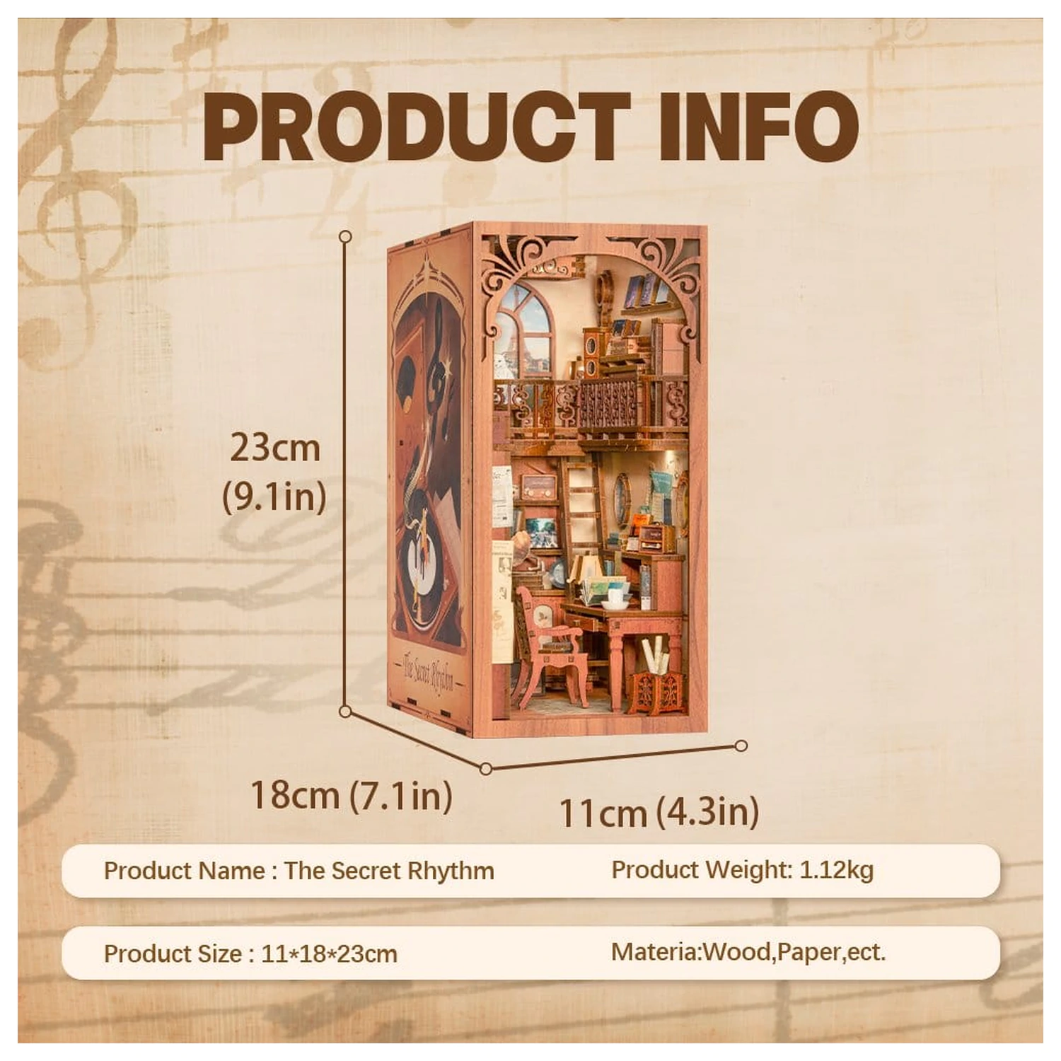 Book Nook The Secret Rhythm 23 x 11 cm poza produsului