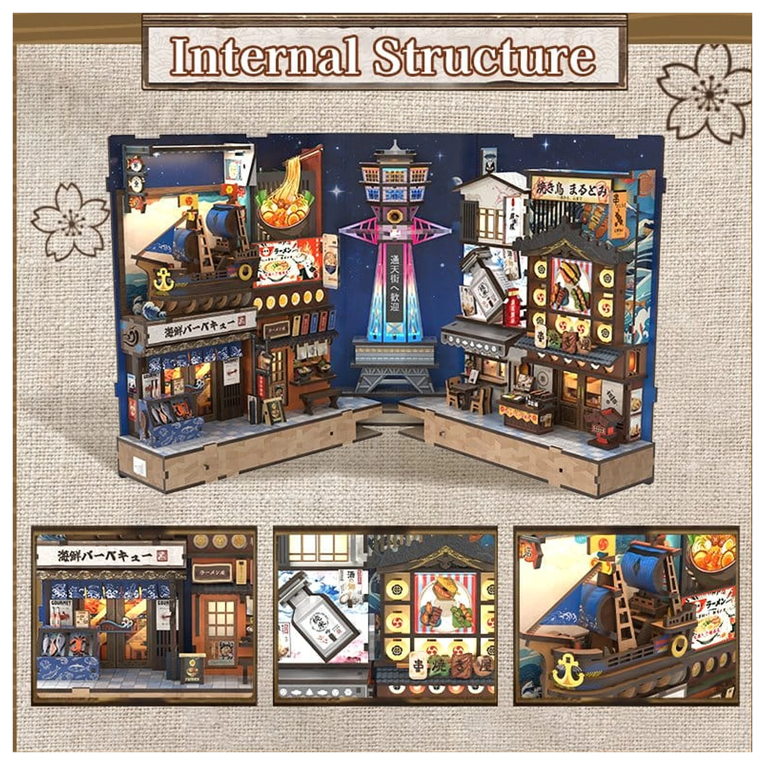 Book Nook Tsutenkaku Ichiban Street 23 x 12 cm poza produsului