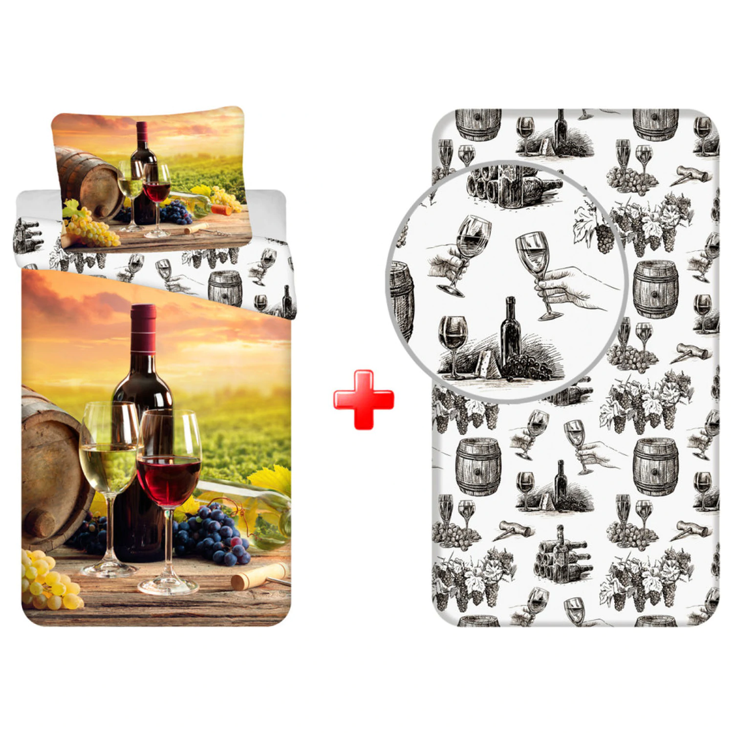 Wine Tasting husa de pilota si set de cearsafuri montate poza produsului