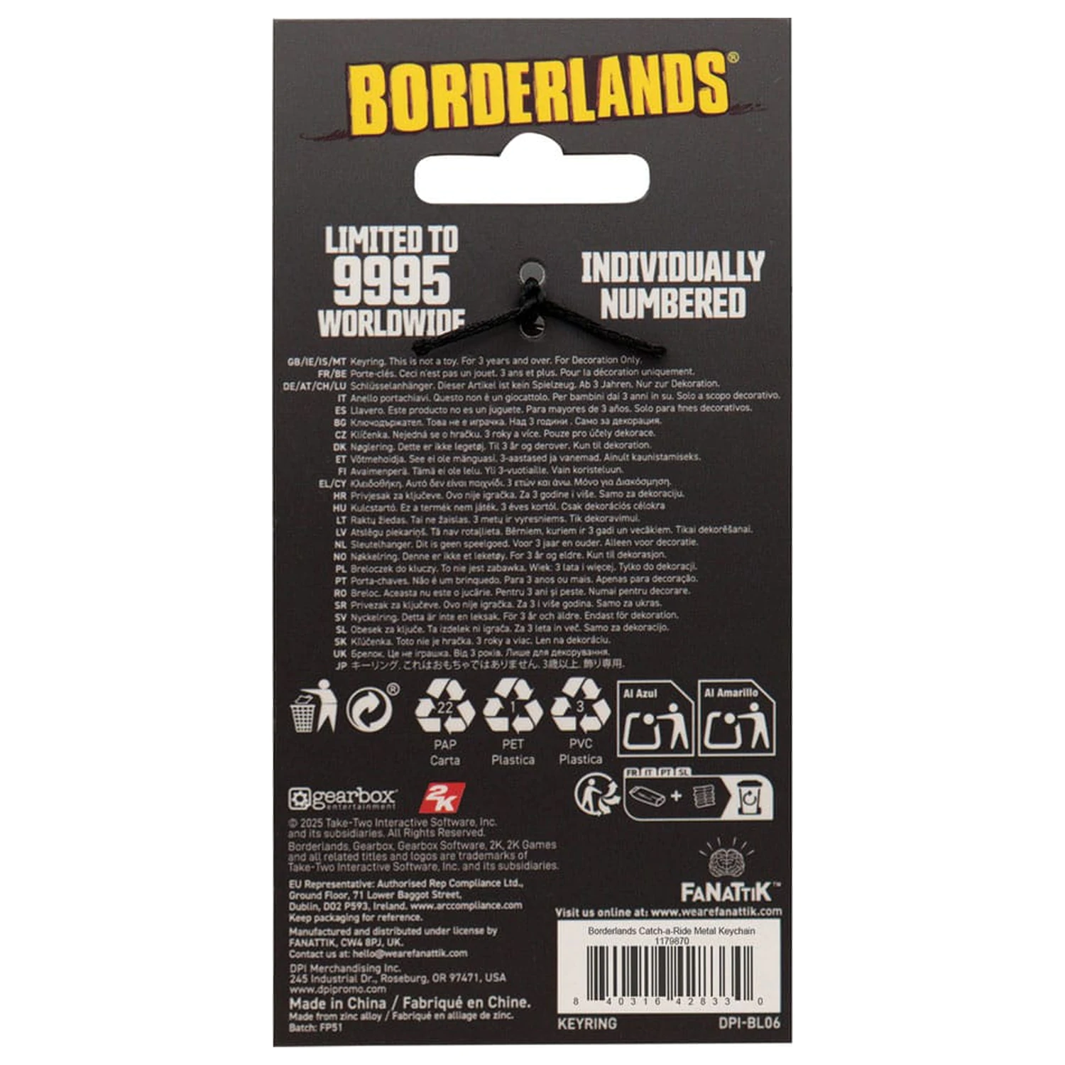 Borderlands Breloc Catch-A-Ride Editie Limitata poza produsului