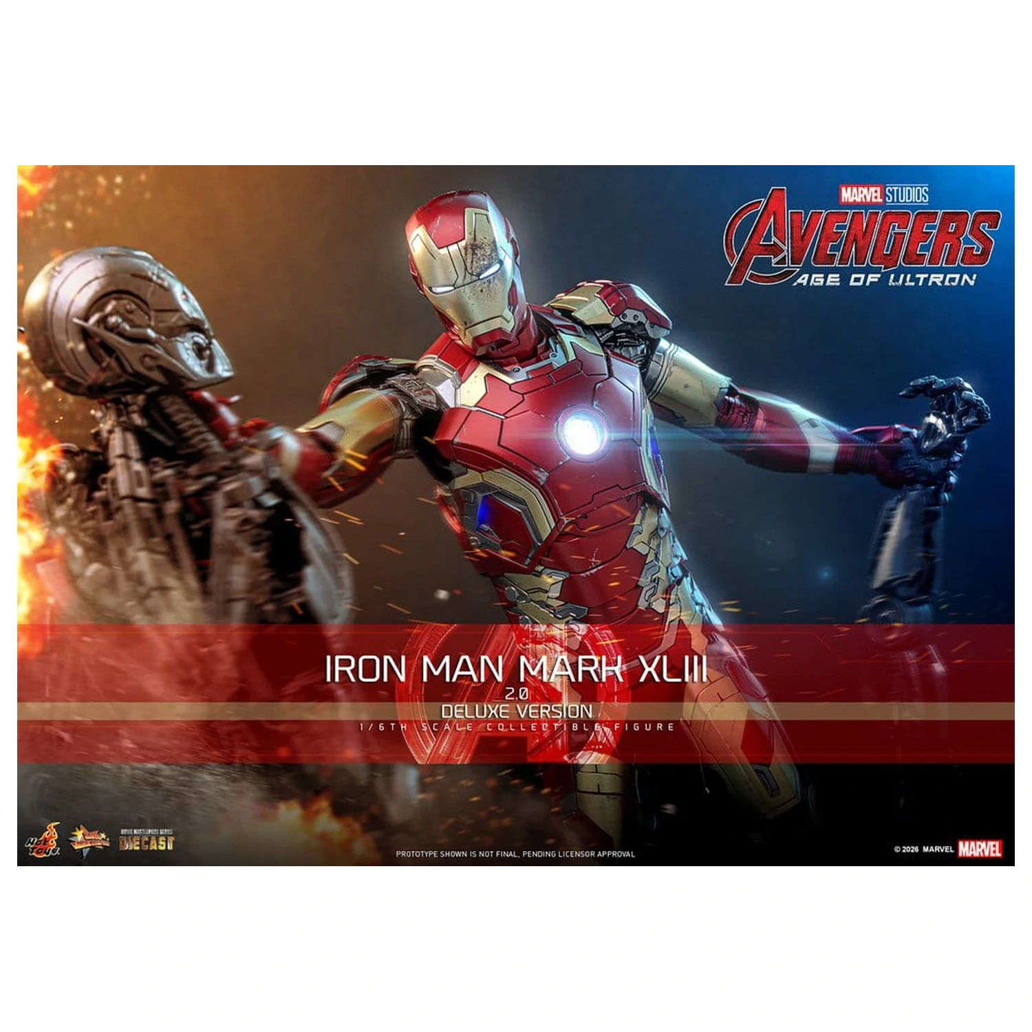 Avengers: Age of Ultron Movie Masterpiece Diecast Figura de acțiune 1/6 Iron Man Mark XLIII (2.0) (Deluxe Version) 32 cm poza produsului