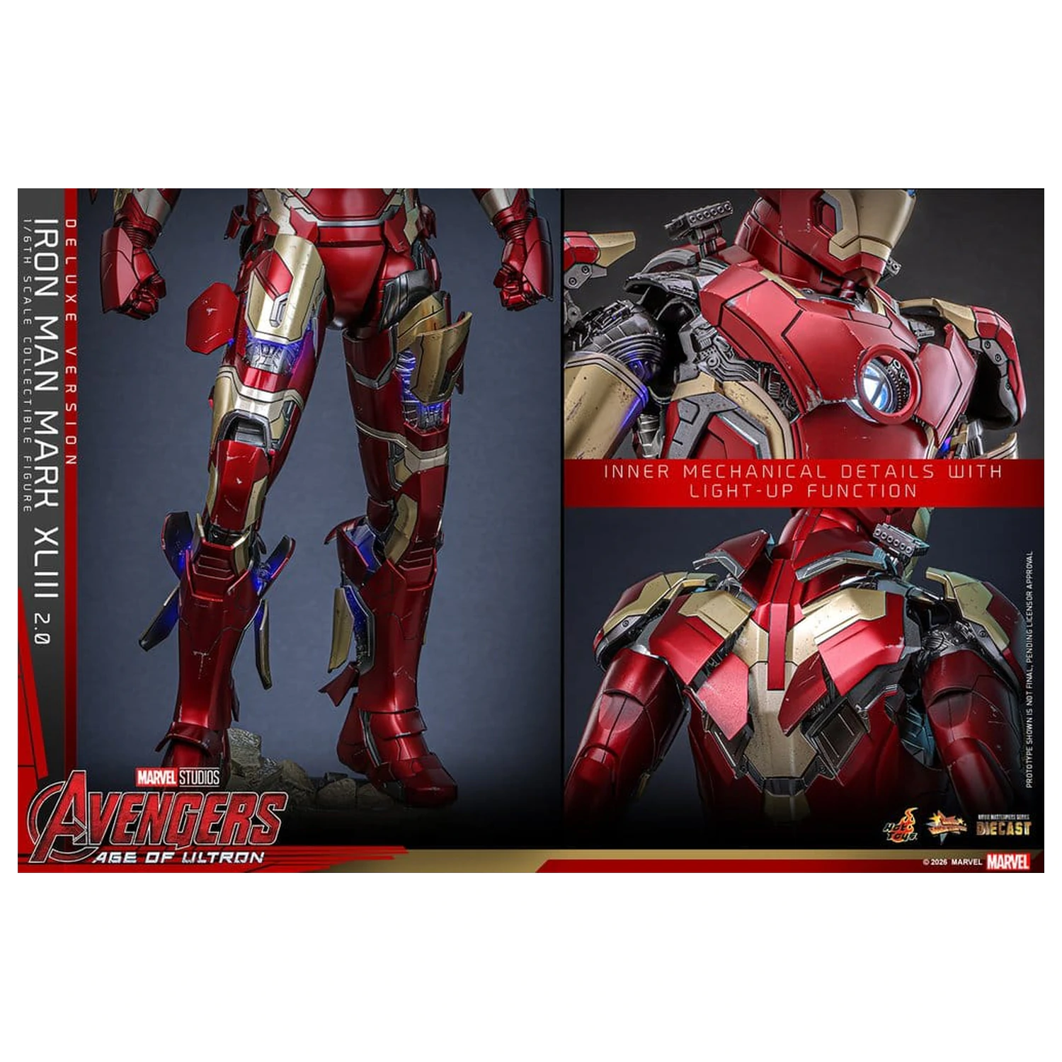 Avengers: Age of Ultron Movie Masterpiece Diecast Figura de acțiune 1/6 Iron Man Mark XLIII (2.0) (Deluxe Version) 32 cm poza produsului