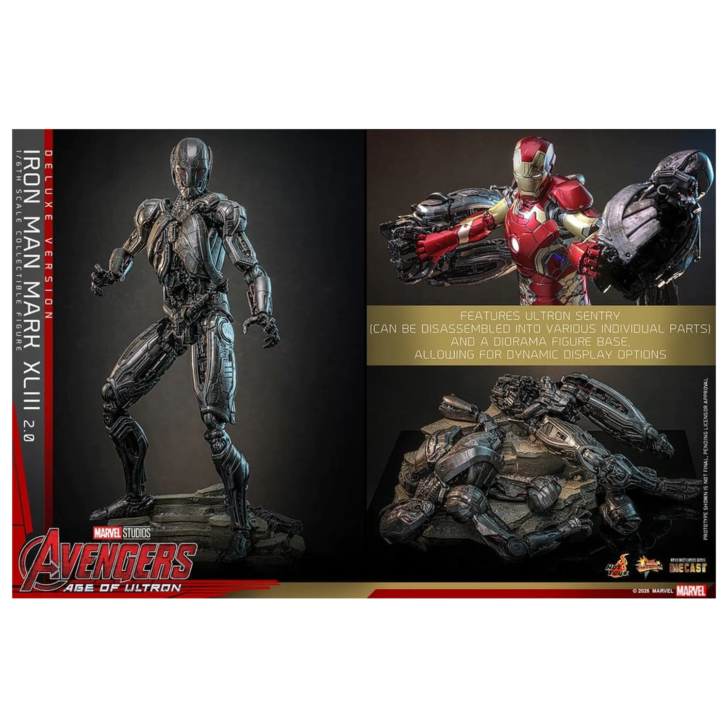 Avengers: Age of Ultron Movie Masterpiece Diecast Figura de acțiune 1/6 Iron Man Mark XLIII (2.0) (Deluxe Version) 32 cm poza produsului