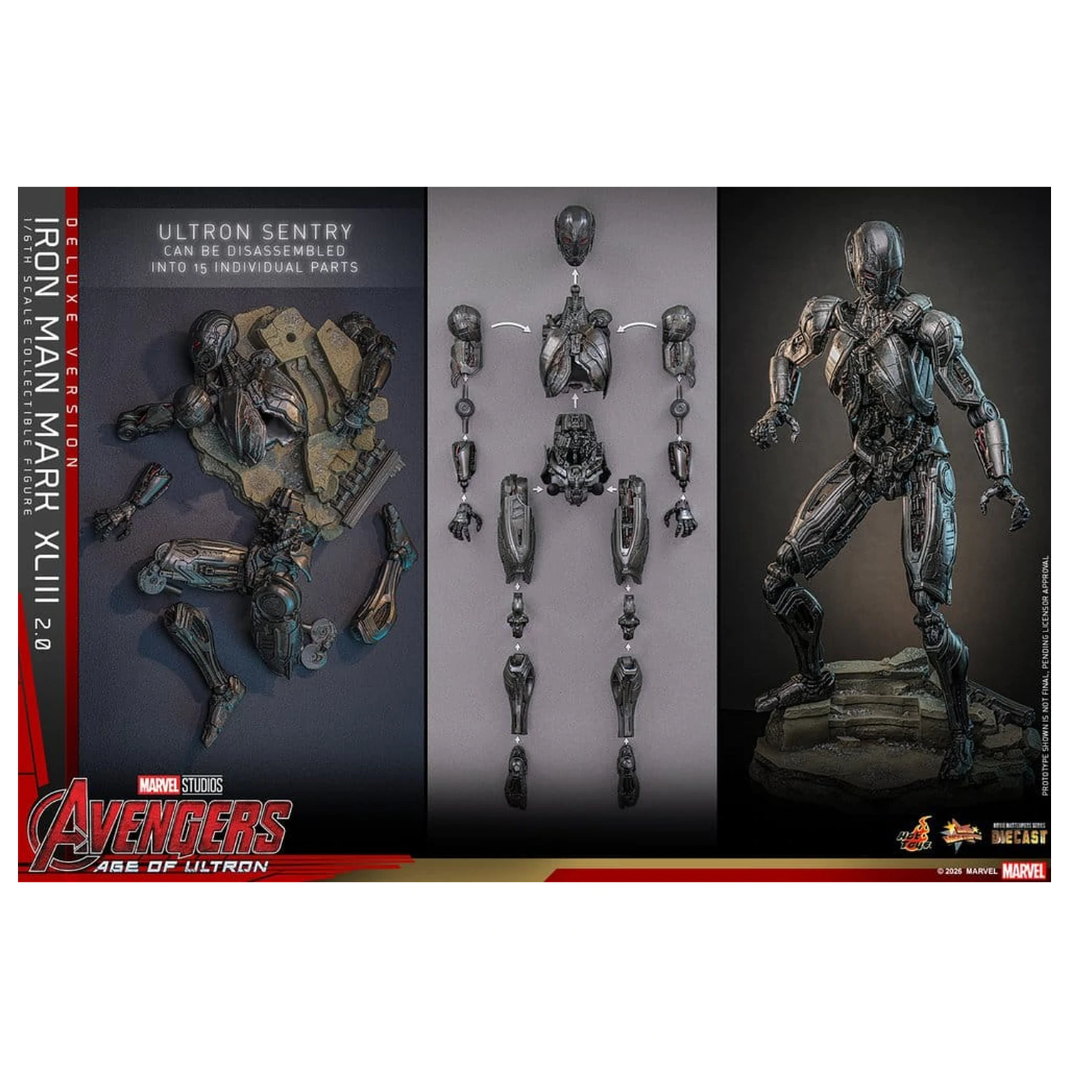 Avengers: Age of Ultron Movie Masterpiece Diecast Figura de acțiune 1/6 Iron Man Mark XLIII (2.0) (Deluxe Version) 32 cm poza produsului