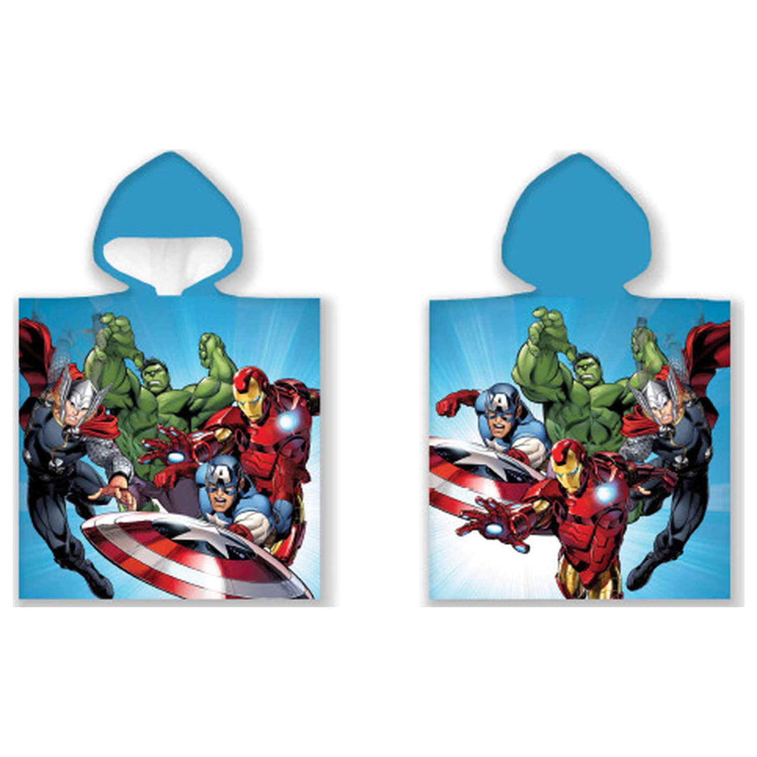 Avengers Fight Prosop de plaja tip Poncho poza produsului