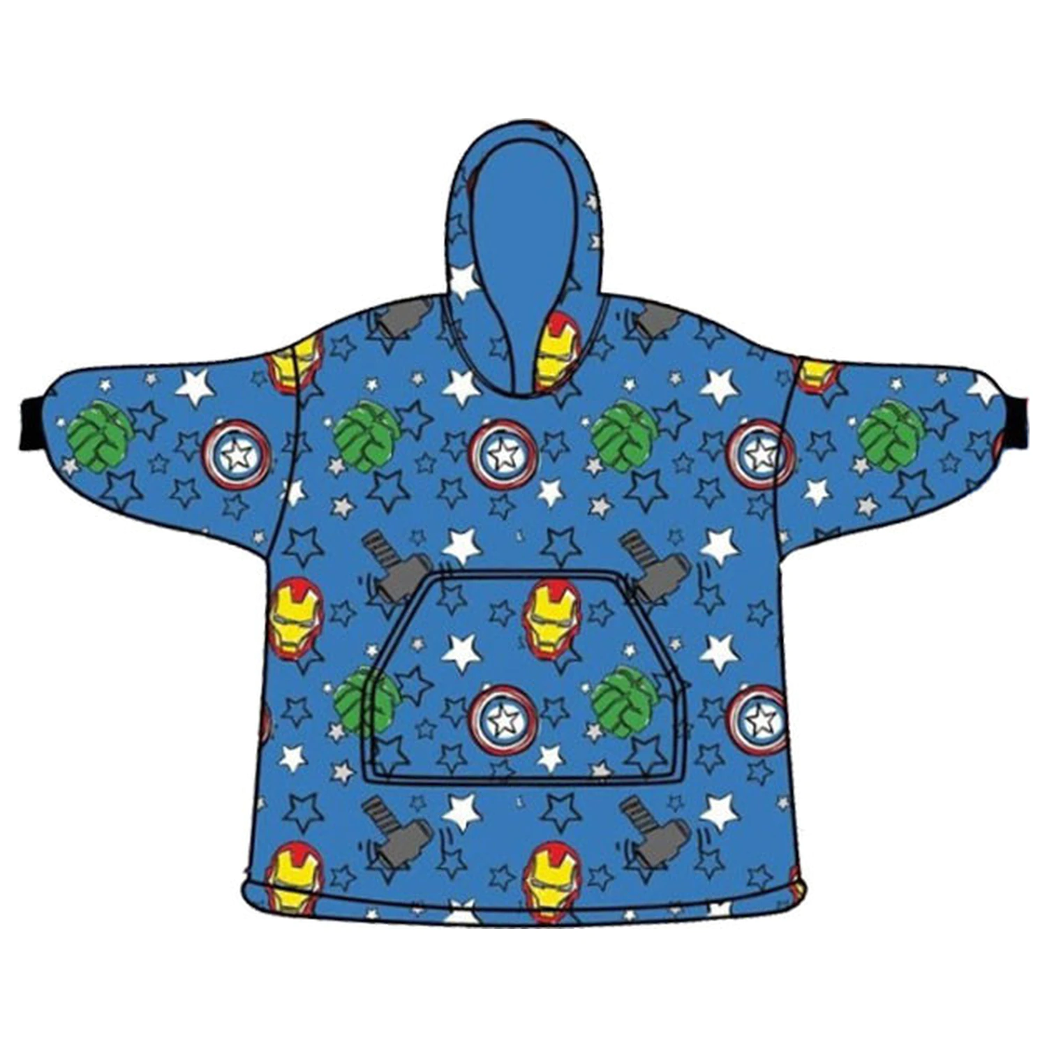 Avengers Mini Hero Adult Wearable Plush Fleece Patura Poncho poza produsului