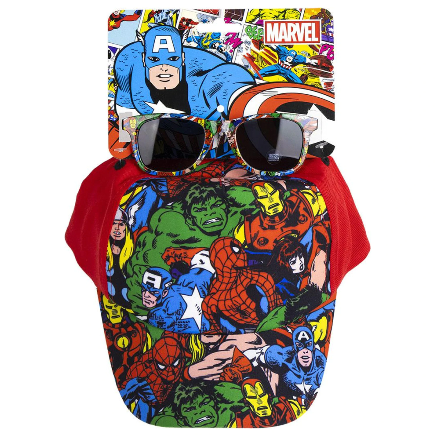 Avengers Ochelari de soare rosii si Set Sapca de baseball poza produsului