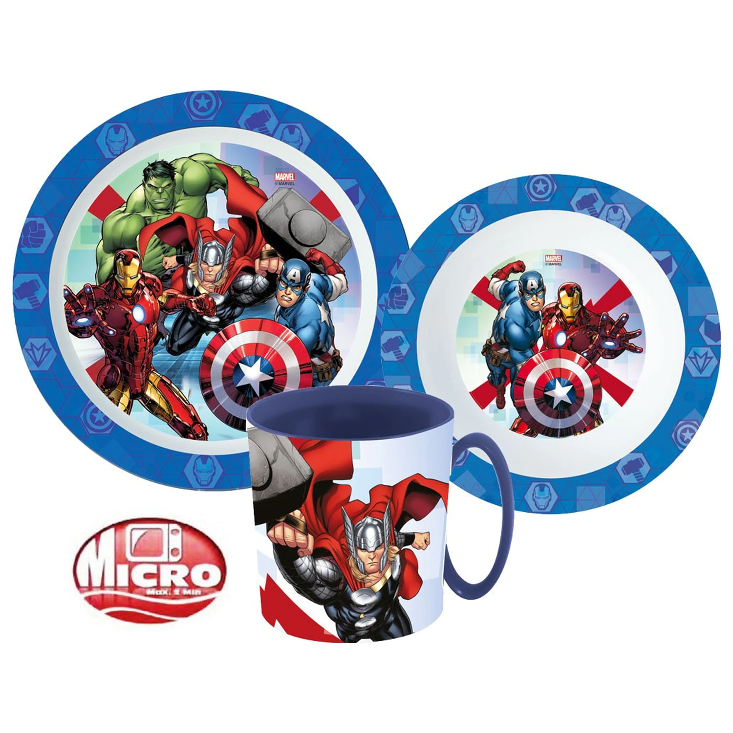 Avengers Rolling Thunder set vesela, set Micro Plastic cu cana 350 ml poza produsului