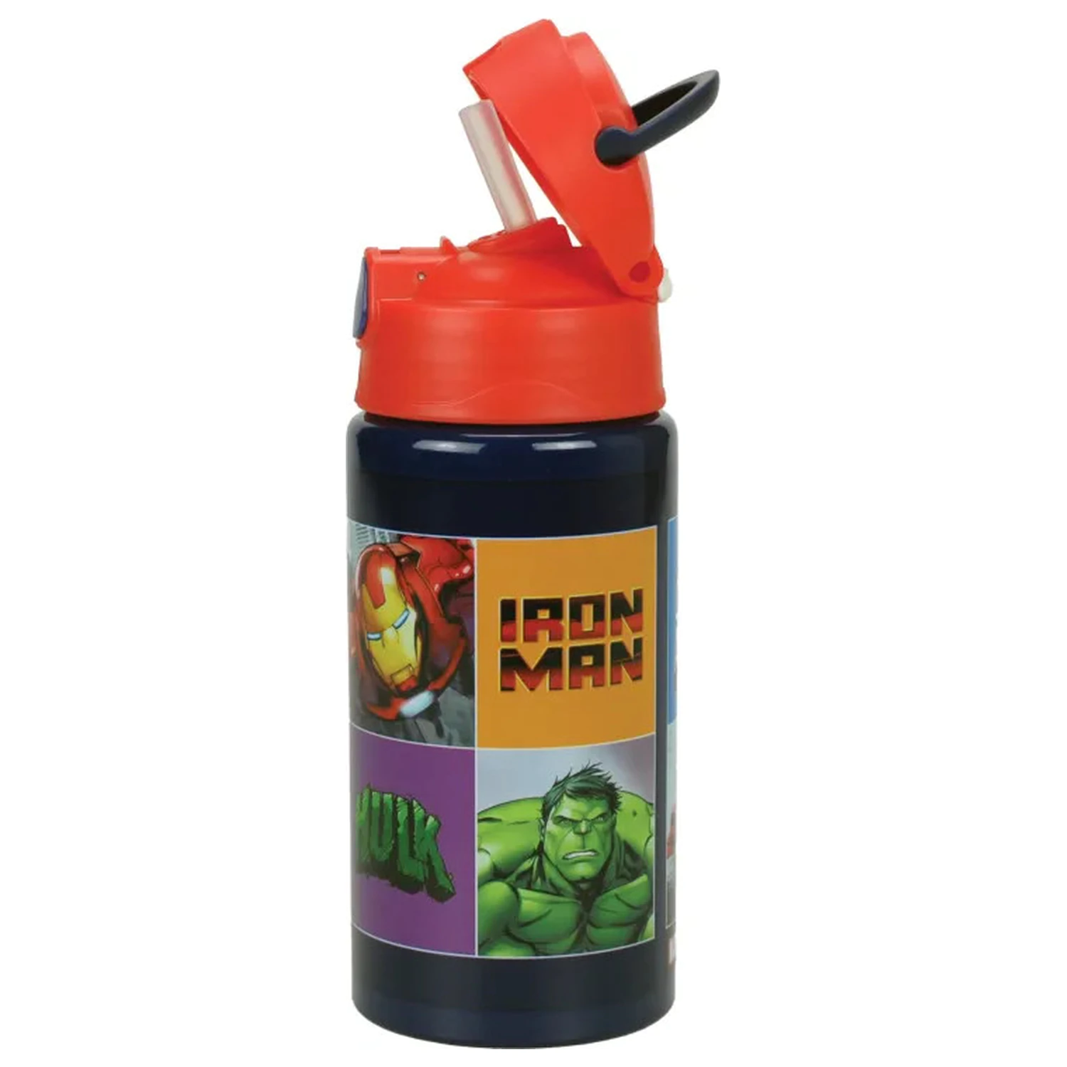 Avengers Smash sticla de apa din aluminiu cu pai si carlig 500 ml poza produsului