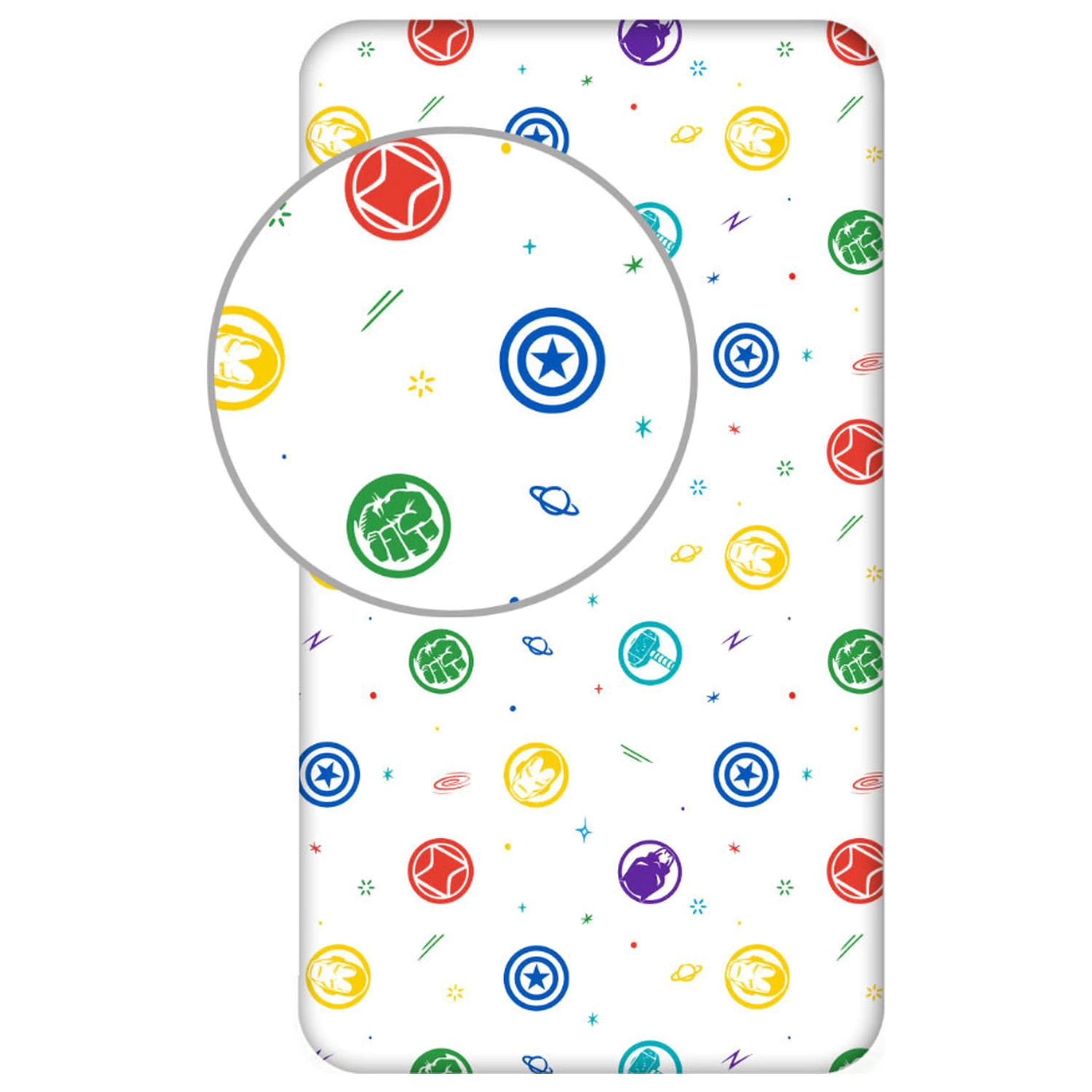 Cearsaf cu elastic Avengers Symbols 90x200 cm poza produsului