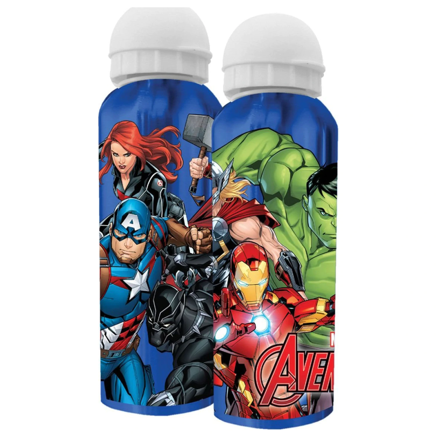 Sticla de apa Avengers Team din aluminiu cu capac de baut 500 ml poza produsului