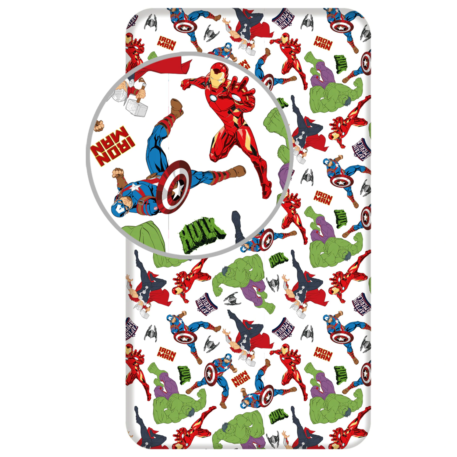Avengers Cearceaf alb Fitted Sheet 90x200 cm poza produsului