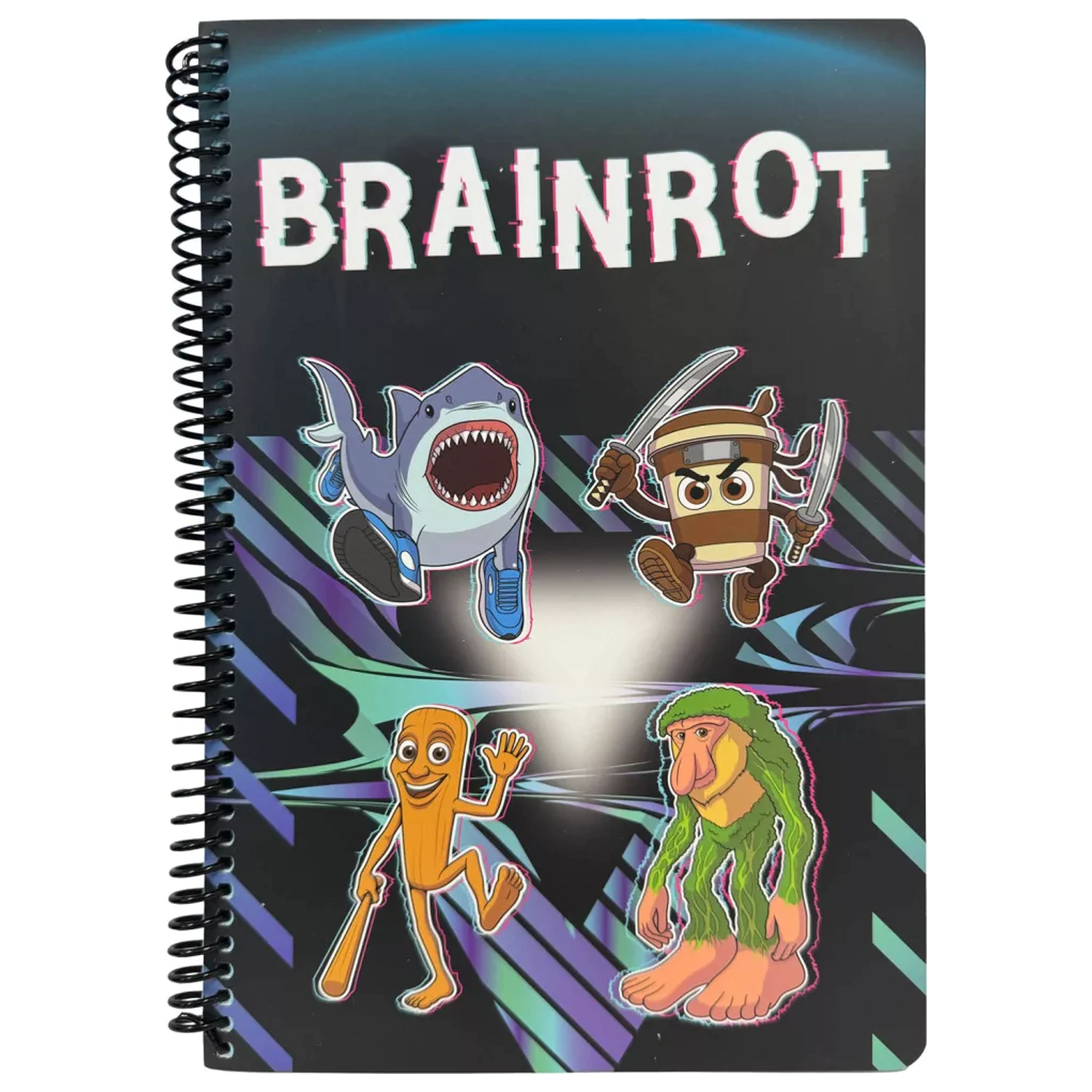 Brainrot Dark B/5 Lined Spiral Notebook, 70 Foi poza produsului