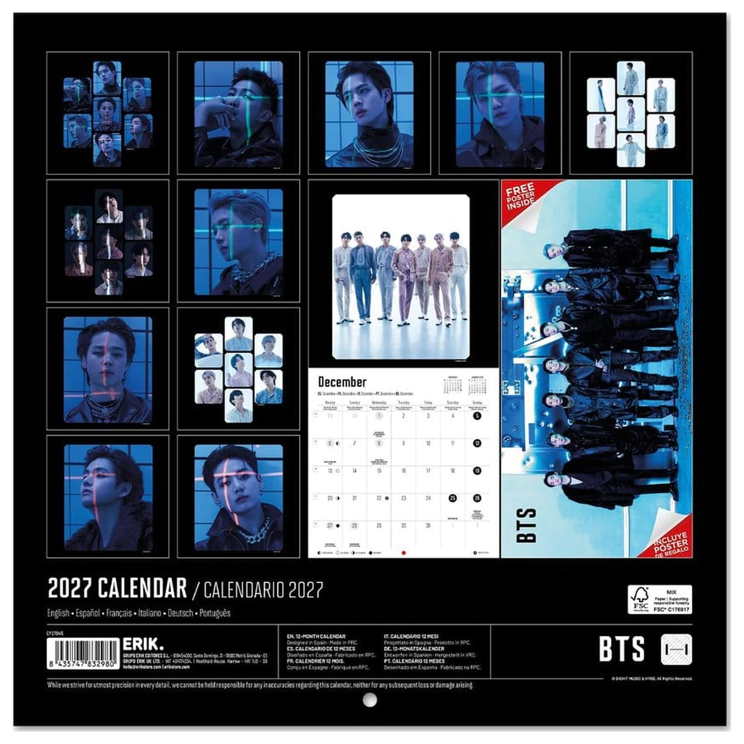 BTS 2027 Calendar de perete 30 x 30 cm poza produsului