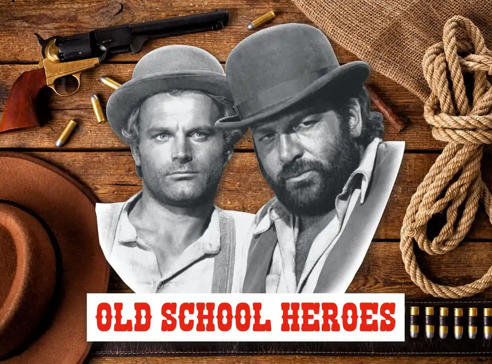 Bud Spencer & Terence Hill 3D Tin Sign Placă Metalică Old School Heroes 45 x 45 cm poza produsului