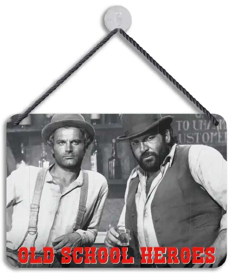 Bud Spencer & Terence Hill Tin Sign Old School Heroes 16,5 x 11,5 cm Tablă Metalică poza produsului