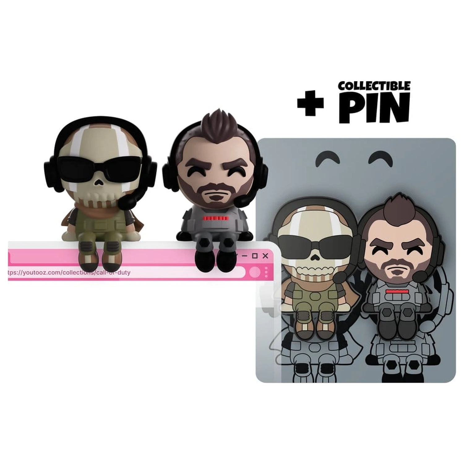 Call of Duty Vinyl Figures Ghost & Soap Monitor Buddiez 7 cm poza produsului