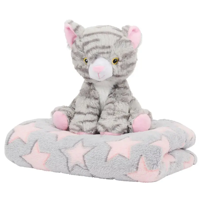 Pătură moale Candy Cat + jucărie de pluș 22cm poza produsului