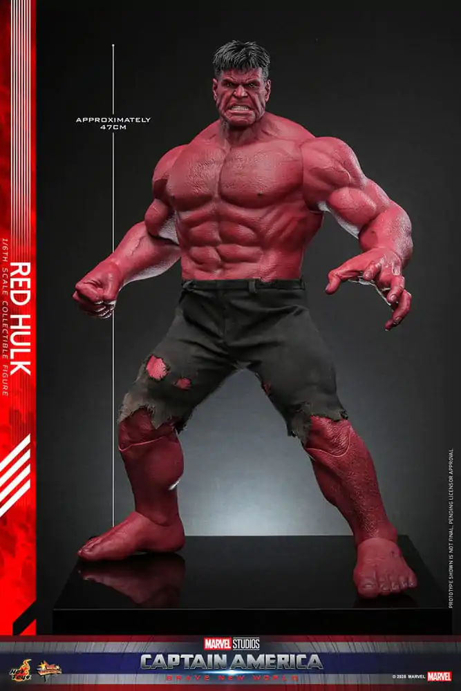 Figurină de acțiune de capodoperă Movie Masterpiece 1/6 Red Hulk 47 cm poza produsului