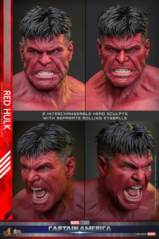 Figurină de acțiune de capodoperă Movie Masterpiece 1/6 Red Hulk 47 cm poza produsului