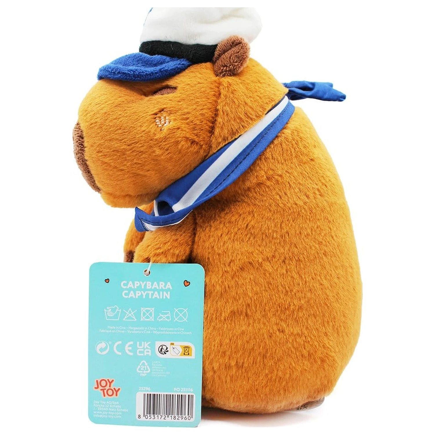 Figurina de plus Capybara Capy Captain 23 cm poza produsului