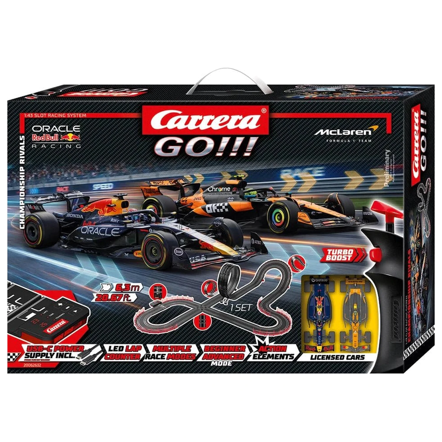 Carrera GO!!! Set de pistă pentru mașinuțe de curse Slot Championship Rivals poza produsului
