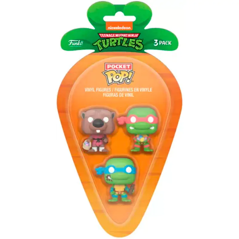 Carrot Pocket POP blister 3 figurine Ninja Turtles Splinter Leonardo Raphael poza produsului