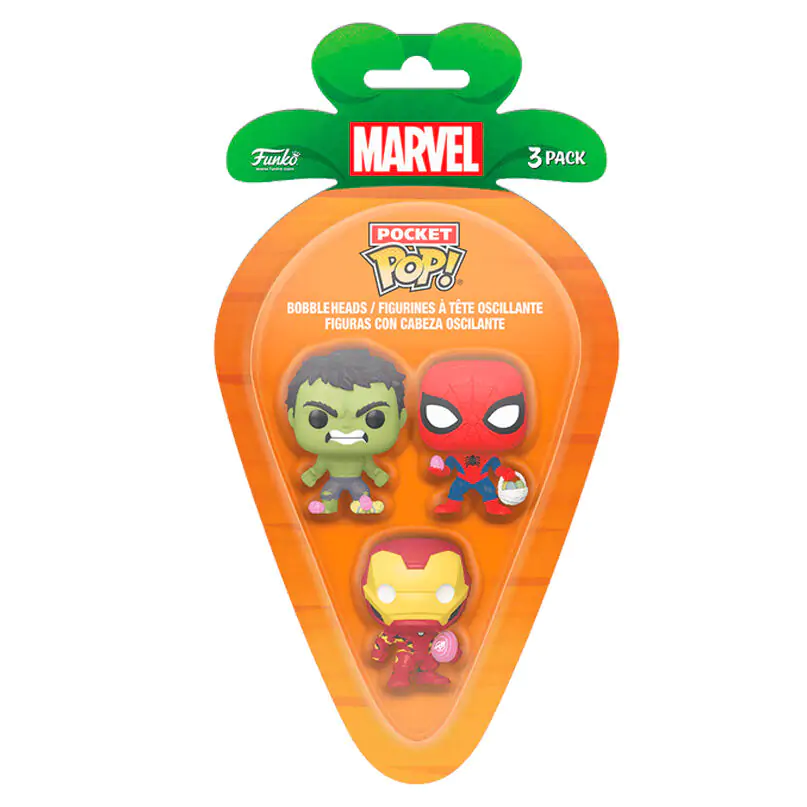 Carrot Pocket POP blister 3 figurine Marvel Spiderman Hulk Iron Man poza produsului