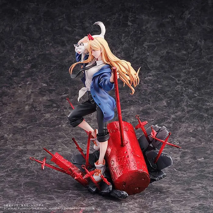 Statuie Chainsaw Man 1/7 Power & Meowy 28 cm poza produsului